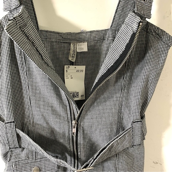 H&M houndstooth Suspender Dress black & White - Picture 4 of 11